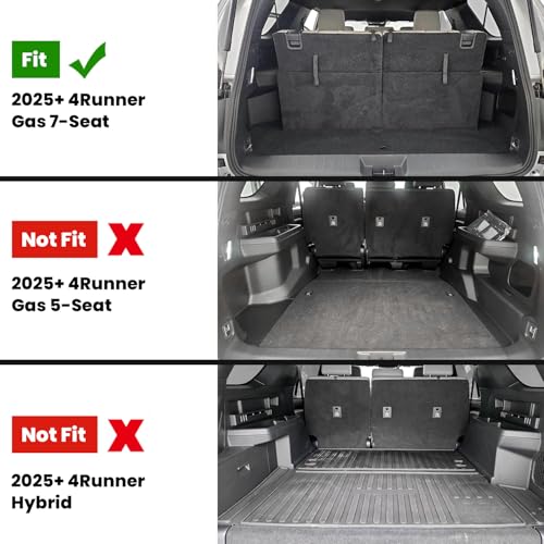 Image of LASFIT Floor Mats&Trunk Mat with Backrest Mat for Toyota 4Runner 2025-2026(Only Fit 7 Seats), All Weather TPE Custom Fit Floor Liner for 4Runner SR5 /TRD /Limited 6th gen Front&Rear 4 Runner Car Mats