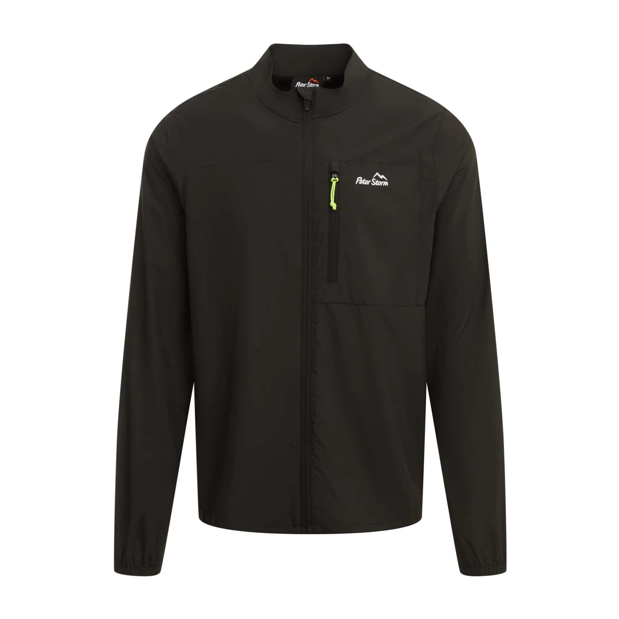 Peter Storm Men's Black Running Jacket With Vented Back Panel & Reflective Branding, Water Repellent, Breathable, Lightweight & Packable Athletic Coat (Uk, Alpha, Xl, Regular, Regular, )