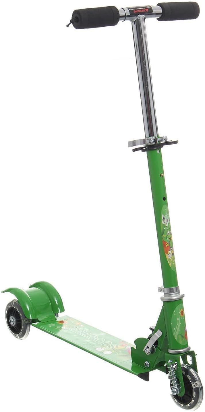 TRICKS TOYS 3 Wheel Scooters for Kids Smart Kick Scooter with Adjustable Height and Rear Brake Foldable Kick Toy Scooter for Age 6+ Years Boys and Girls (Green) (B0D5DFBLT5) Amazon Price History, Amazon Price Tracker