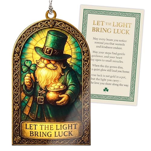 Image of St patricks day gifts - St Patricks Day Accessories, Irish Gifts with Card and Envelope - St Patrick's Day Gift for Kids and Adults, Classroom and Coworker Exchange, Fun Leprechaun Card