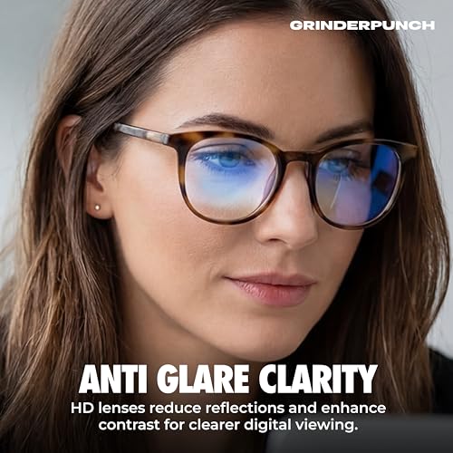 Image of grinderPUNCH Reading Glasses Men Women Fashion Computer Readers Stylish Blue Light Blocking Glasses Gaming Eyeglasses