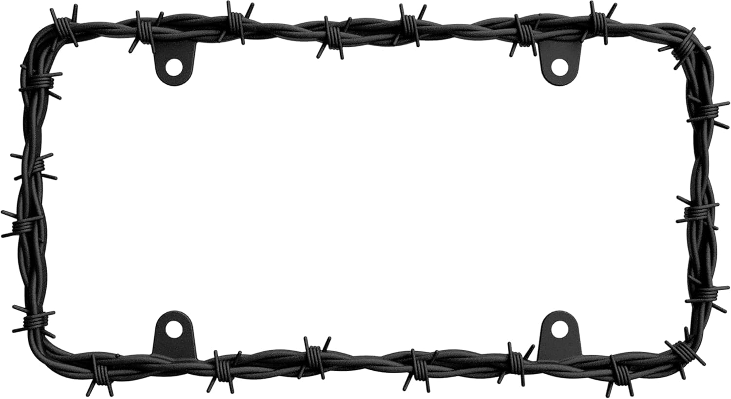 Cruiser Accessories Barbed Wire License Plate Frame, Matte Black