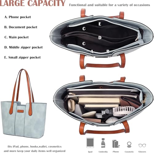 Image of ToLFE Tote Bags for Women Purses and Handbags Top Handle Satchel PU Leather Shoulder Hobo Bags | Top Handle