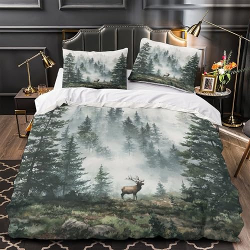 Housse de couette cerf microfibre résistante effet 3D luxe - 2