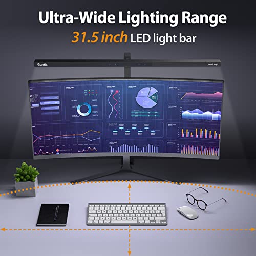 LED Desk Lamp for Home Office, 31.5'' Wide Bright Lighting with Dimming and Timer