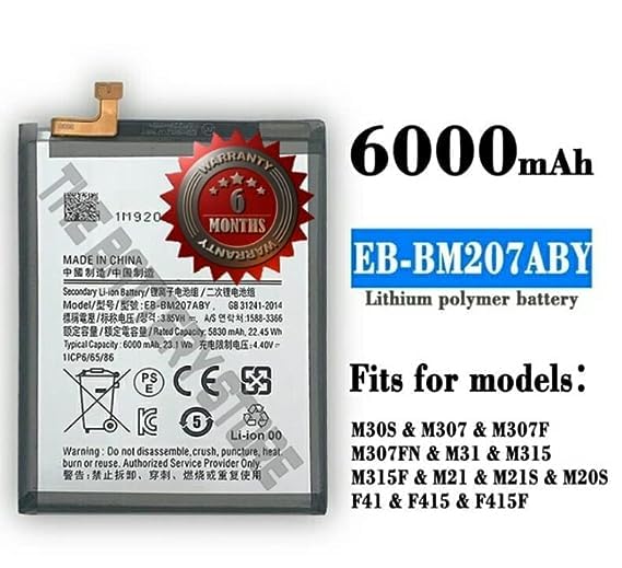 Image of Original EB-BM207ABY Battery for Samsung Galaxy M21 | M30s | M31 Battery with 6 Month Warranty***(V00000119)