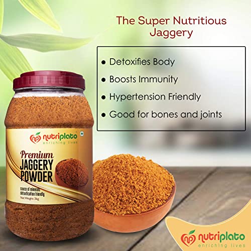 Image of Nutriplato-enriching lives Jaggery | Gur Powder Premium Jar, 3 Kg (Pack of 2)