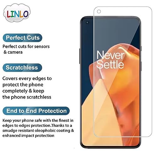 Image of Tempered Glass Screen Protector for OnePlus 9R / 9 / 8T; Full Coverage, Easy Installation (Transparent), Pack of 1