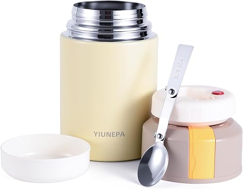 Tarro de comida aislado de 33.8 onzas, termo de acero inoxidable 316 para alimentos calientes, contenedor de almuerzo a prueba de fugas para