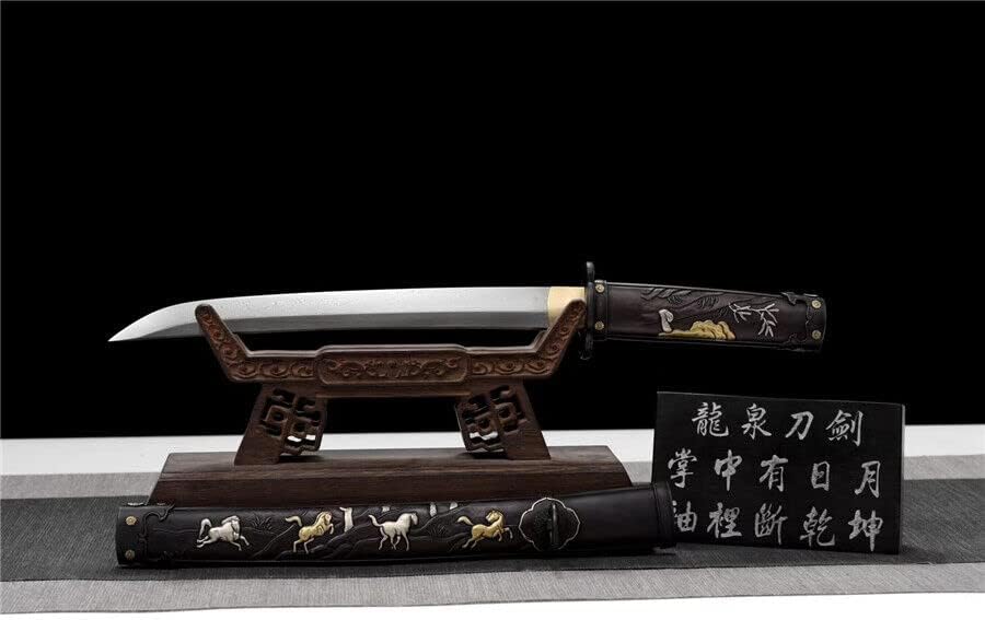 Zhmyyxgs Handmade Carved Japanese Tanto Dagger Sword Samurai Katana Sharp Folded Steel