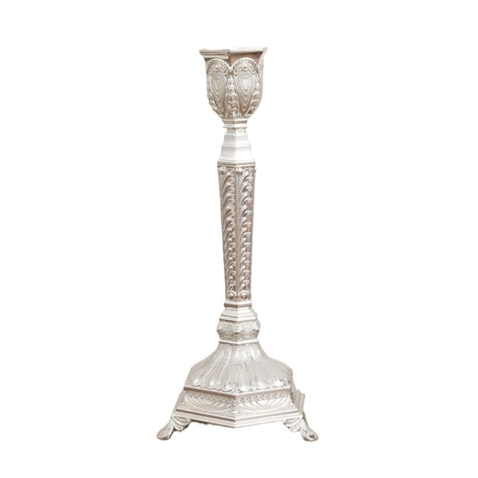 2Pcs Candlestick Candles Holders Wedding For Desktops And Living Room Decorations For Desktop Decoration(Silver,8.5x8.5x19.5cm)