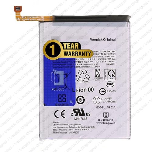 Image of EB-BM146ABY Battery Compatible for Samsung Galaxy M14 5G (SM-M146B, SM-M146B /DS, SM-M146B /DSN) with 1 Year Warranty. [6000mAh-Capacity]