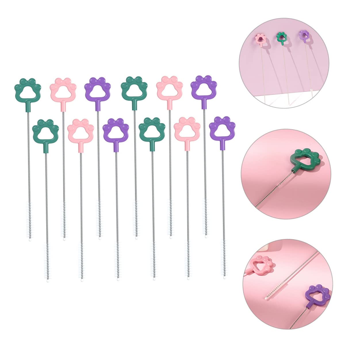 MAGICLULU 3 Set Di Spazzole Per La Pulizia Della Cannuccia Del Biberon Kit Di Spazzole Per La Pulizia Della Cannuccia Multiuso 12 Pezzi*3