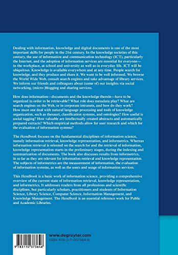 Handbook of Information Science (Knowledge and Information) 5163c4IjY L. SL500 - Handbook of Information Science (Knowledge and Information)