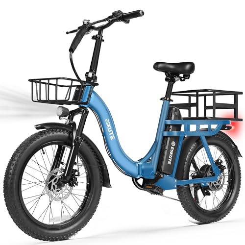 ESKUTE Electric Bike for Adults – 1200W Peak Motor, Folding 20x3 Fat Tire E‑Bike, 48V 10.4Ah...