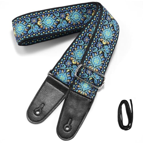 HASTHIP® 34-41 inches Adjustable Guitar Strap, Double-sided Vinta...