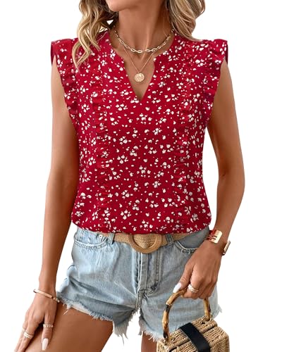 Timeson Women's Tops Dressy Casual Sleeveless Business Work Blouses Chiffon Office Tanks3