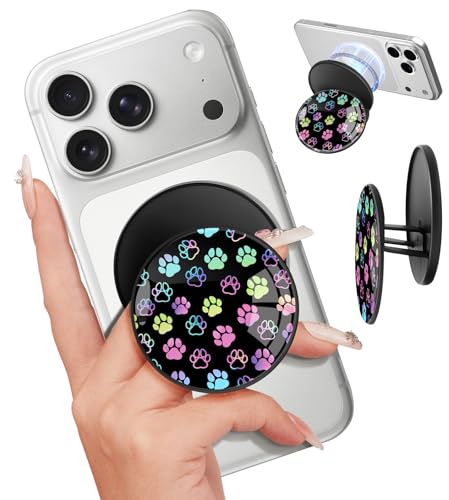 Image of Magnetic Phone Grip, Cute Finger Grip Phone Stand, Dog Paw