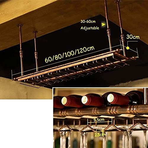 Support de vin suspendu au plafond en métal et support de bouteille de vin de plafond réglable - 5
