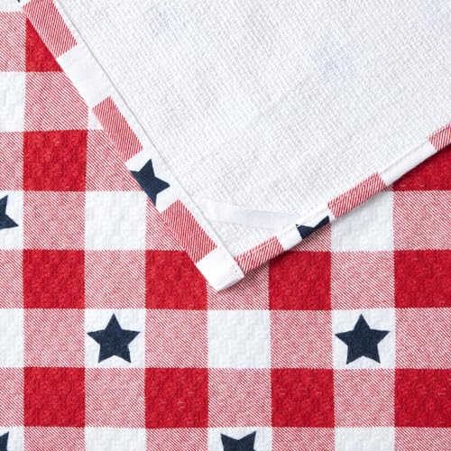 Martha-Stewart-Americana-Star-Gihgham-Holiday-Kitchen-Towels-3-Pack-Set-100-Cotton-Absorbent-Patriotic-USA-America-Decor-RedWhiteBlue-16×28 Martha Stewart Americana Star Gihgham Holiday Kitchen Towels 3 Pack Set 100 Cotton Absorbent Patriotic USA America Decor RedWhiteBlue 16×28
