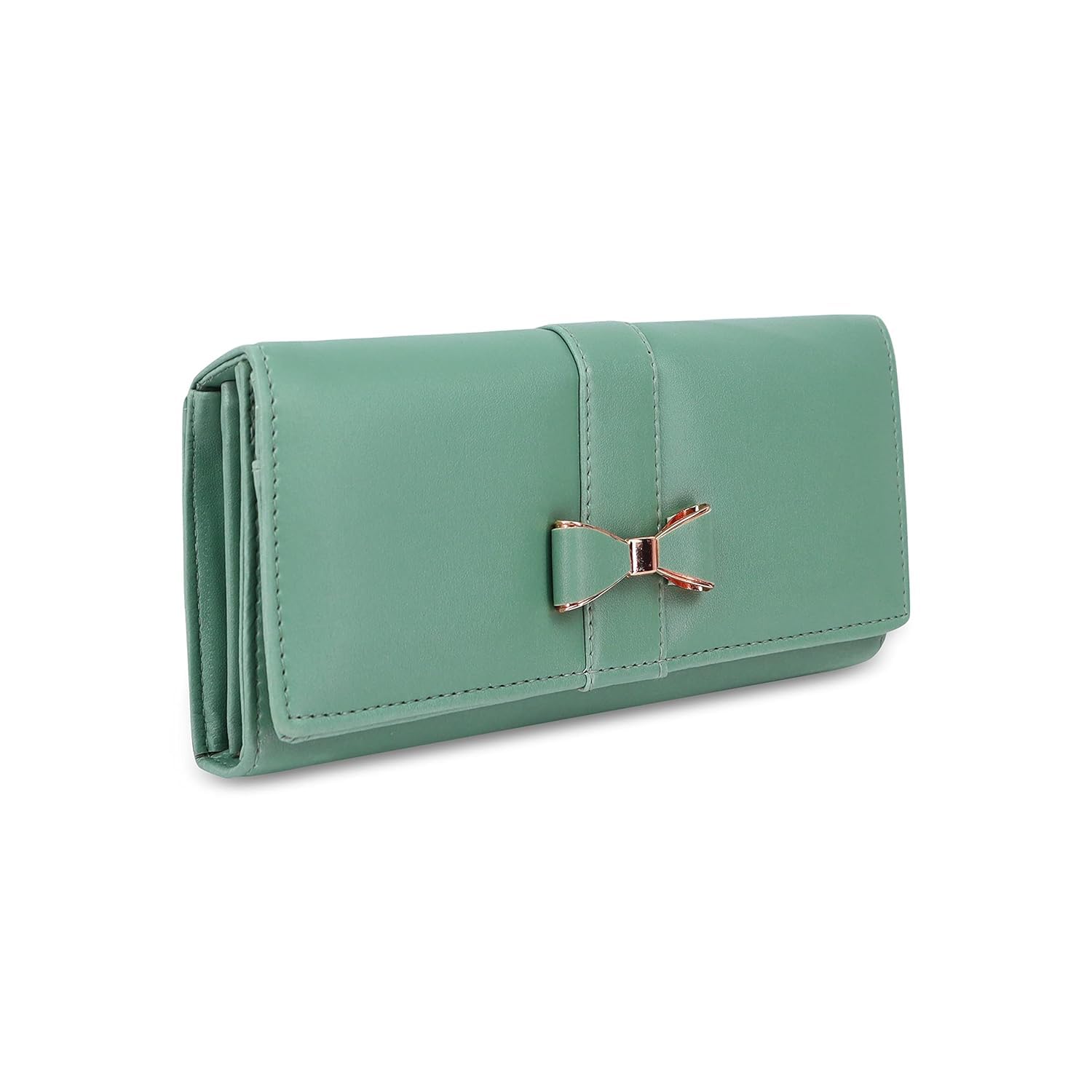 queens world Women's Polyurethane Wallet Zipper Purse Ladies Clutch Card Holder Organizer for Women (Drak Green)