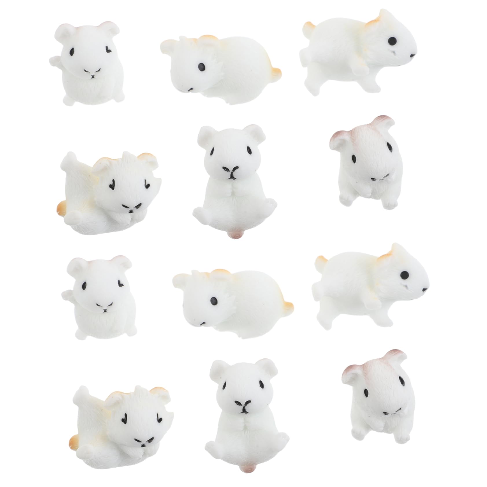 TOYANDONA 12Pcs Miniature Guinea Pig Figurines Resin Animal Models for Fairy Garden Accessories Home Desk Decor Micro Landscape Ornaments