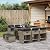 YITHOPI 11 Piece Patio Dining Set with Cushions Gray Poly Rattan Versatile Lounge Furniture Outdoor Lounge Set Patio Furniture Sets Balcony Furniture Sets for patios, Gardens, Decks