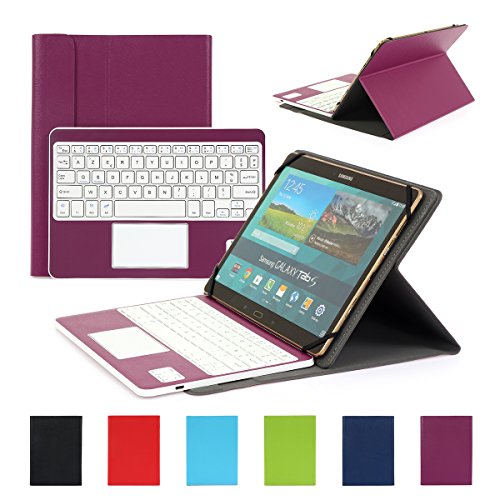 Clavier AZERTY Bluetooth 3.0 Étui Housse pour Tout système Windows Android Tablette PC 9.0-10.6 Pouces Touchpad Tactile