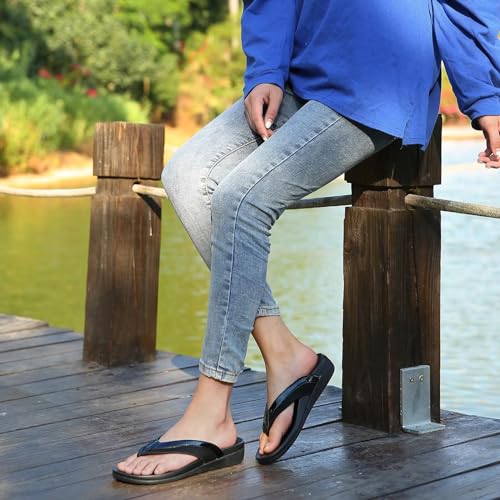 MEGNYA Comfortable Walking Flip Flops for Womens, Orthopedic Walking Sandals with Arch Support, Flat Feet Pain Relief Sandals for Beach, Summer, Pool2