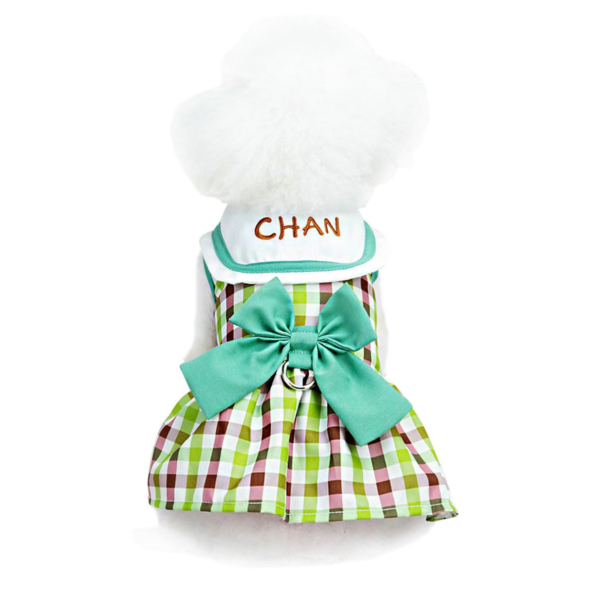 Kaiyatxly Pet Clothes, Dog Clothes, Checkered Pattern, Bowknot, Dress, Spring, Summer, Princess Dress, Skirt, Cute, Sleeveless, T-shirt, Soft, Cotton, Pet Wear, Dog Wear, Pajamas, Cups, Outfits : Pet 