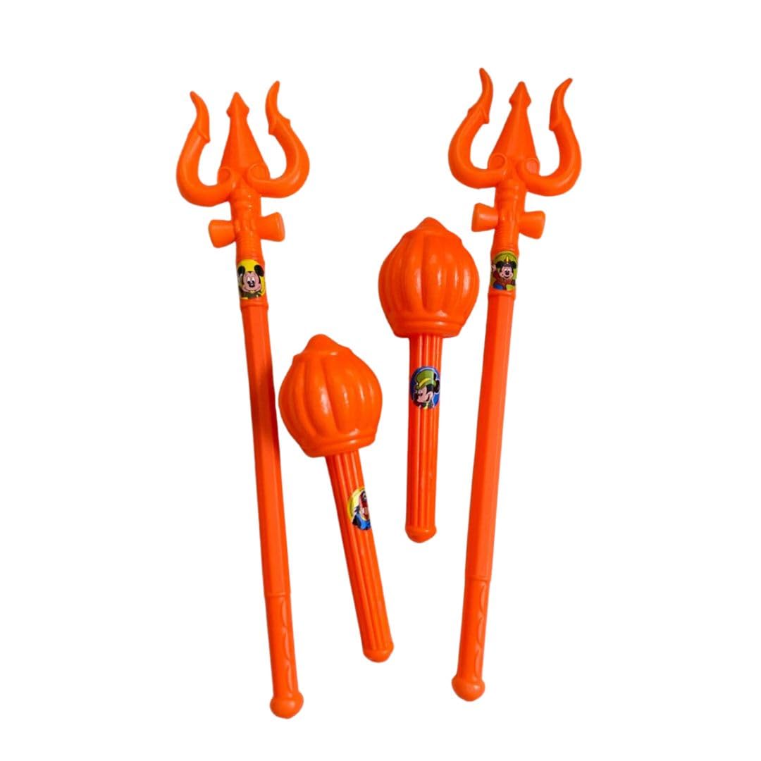 Plastic Shiv Trishul & Hanumanji Gada Toy for Kids/Weapon Role Play Toy/Action Figure Toy/Orange Colour - 4 PCS Combo (B0CF29GRSZ) Amazon Price History, Amazon Price Tracker