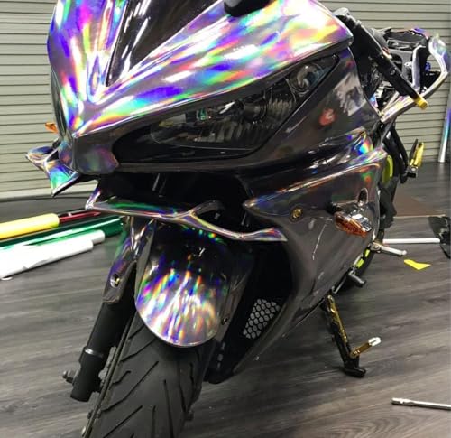 Image of WALLMATE Vinyl Car Wrap Sticker Air Release Bubble Free Rainbow Sticker Wrap Sheet (15X220 Inch, Rainbow Wrap Sheet)