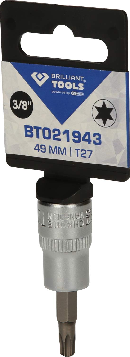 BRILLIANT TOOLS BT021943 Llave de vaso con punta Torx de 3/8", T27 [Powered by KS TOOLS]