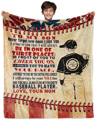 Baseball Gifts, Baseball Gifts for Boys, Baseball Gifts for Men, Baseball Blankets, Christmas Blanket Gifts for Son Birthday Graduation, Son Gifts from Mom 50