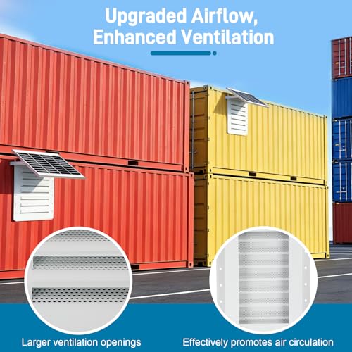 2026 Upgraded Solar Shipping Container Vent Kit, 15W Adjustable Solar Panel, Dual Fans Design, Weatherproof, Easy Installation, Efficient Ventilation for Containers, Cabins, Sheds, Garages by Mokemok - Used condition - Image 8