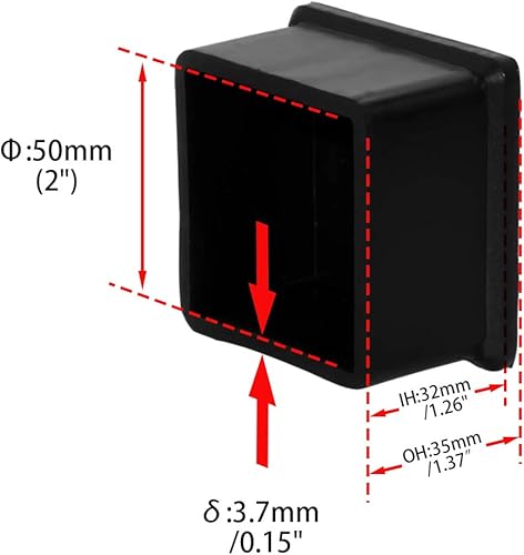 Miniatura 65 de Flyshop 8 tapas para patas de sillas de patio, de PVC, protectores de suelo cuadrados para patas de silla, fundas cuadradas para muebles, 3/4 PVC