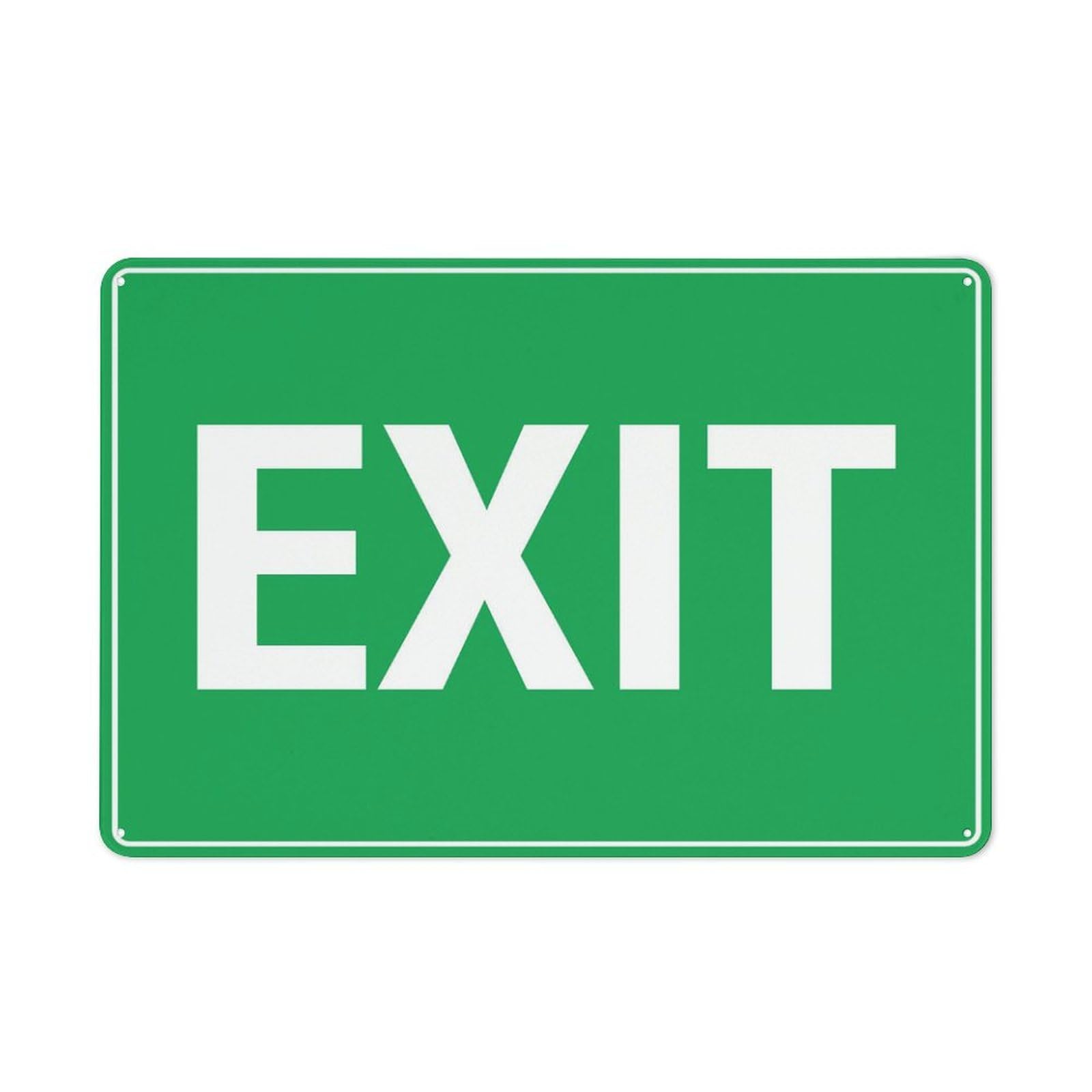 Exit Sign, 8x12 Inch Metal Aluminum, Pre-Drilled Holes for Easy Mounting, Indoor/Outdoor Use for Fence, Door, Gate