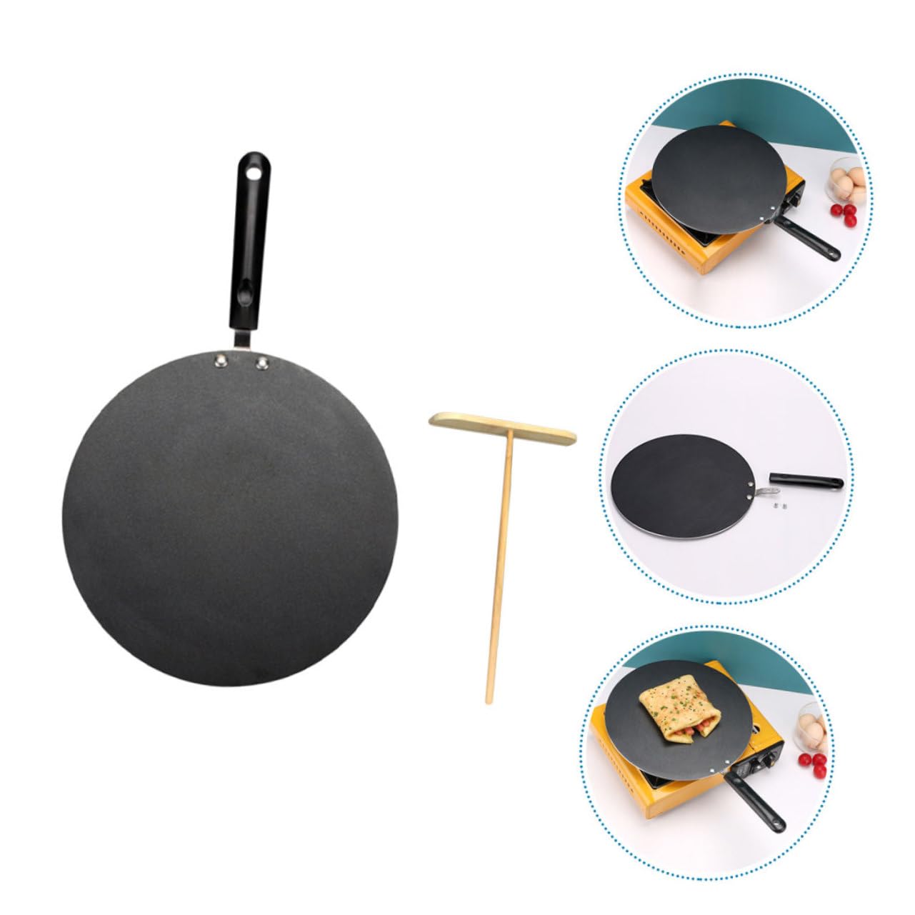 Alipis Padella Per Crepes Antiaderente in Alluminio Per Cucina Sana 30 Cm Manico Antiscivolo Opzioni Versatili Per Fornelli