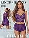 Avidlove Women Lace Robe Set 3 Pcs Bralette and Panty Sets With Mesh Short Robe Sleepwear Pajamas Purple