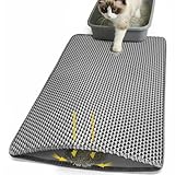 Cat Litter Mat 24x30 Inches, Honeycomb Double Layer Litter Trapping Mat, Waterproof Leakproof Urine Proof Cat Litter Box Mat for Cat Litter Box Area, Floor, Kitty Litter Rug