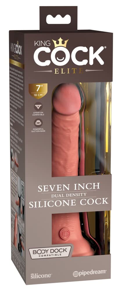 King Cock 7" Silicone Dual Density Cock, Light, 7 Zoll