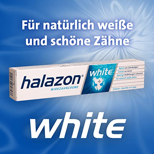 halazon® White - 1er Pack Whitening Zahnpasta (75ml) für strahlend weiße Zähne/Zahnaufhellung durch Bleaching Zahnpasta - Teeth Whitening Zahncreme mit Flourid – Bild 5