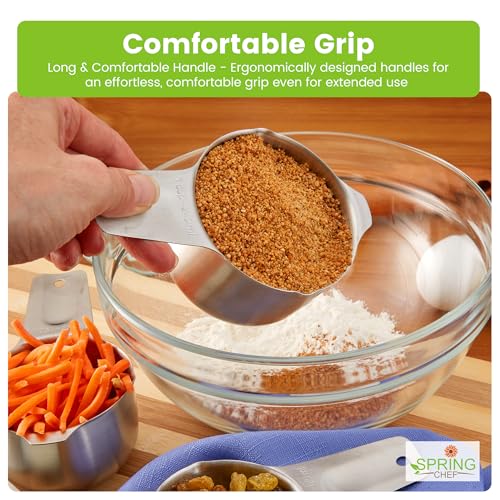 Image of Spring Chef Stainless Steel Measuring Cups Set of 7 with Pour Spout
