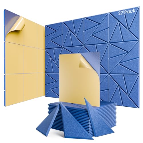 Image of 22 Pack Self-Adhesive Acoustic Panels, Sound Proof Foam Panels for Walls