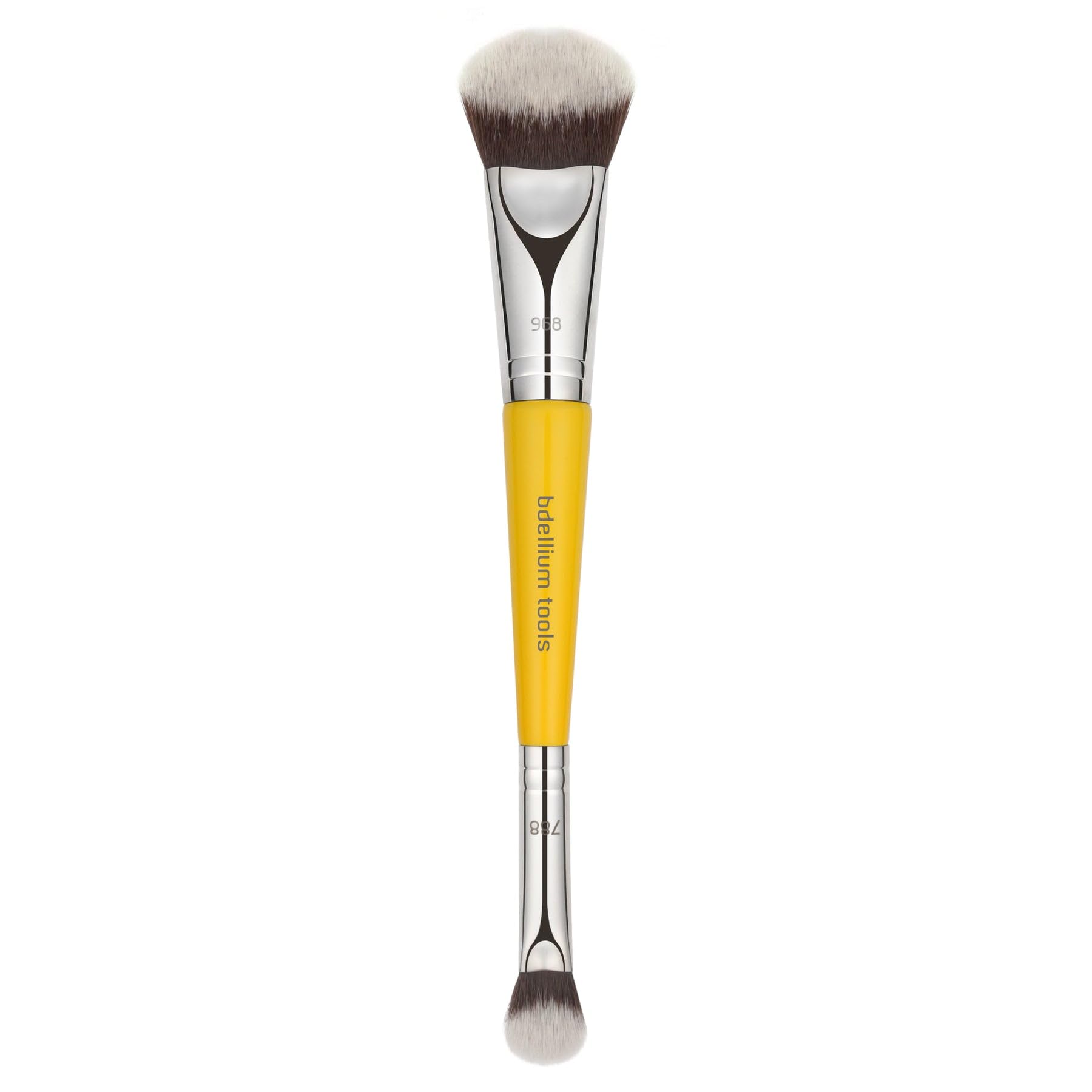 Bdellium Tools Professional Makeup Brush - Studio Series 969 Double-ended BDHD Phase II/Phase III - With All-Vegan Synthetic Fibers, For Versatile Application and Blending (Yellow, 1pc)