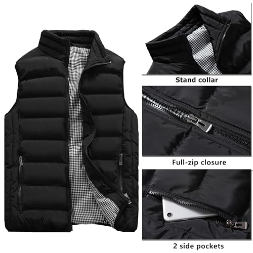 image for Vcansion Men's Outdoor Casual Stand Collar Vest Padded Jacket Coat Ves