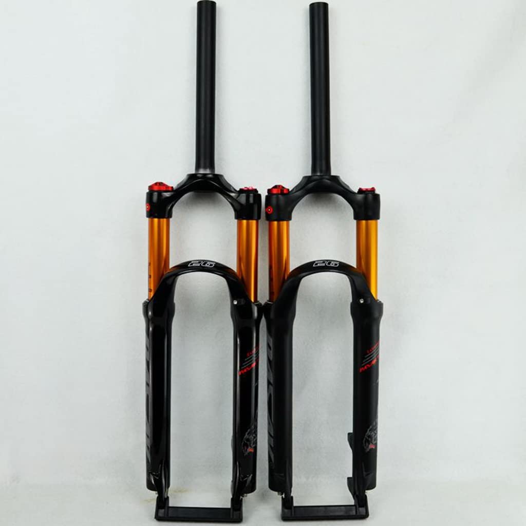 MTB widelec amortyzowany pneumatycznie 26/27,5/29 cali skok sprężyny 100 mm odbicie regulowane 1 1/8" rura prosta QR 9 mm hamulec tarczowy ręczny blokada XC AM widelce do rowerów górskich