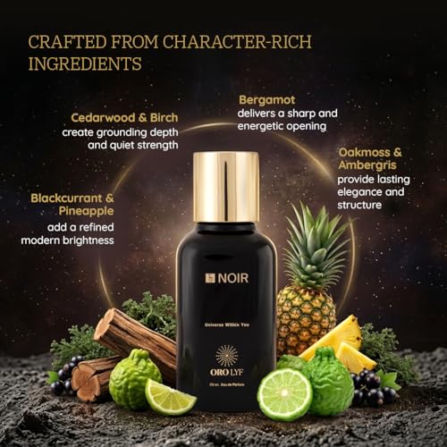 Image of NOIR Eau de Parfum for Men & Women | Smoky Woody Fragrance with Cedarwood & Birch | Long Lasting Perfume | 25% Oil Concentration | 70ml