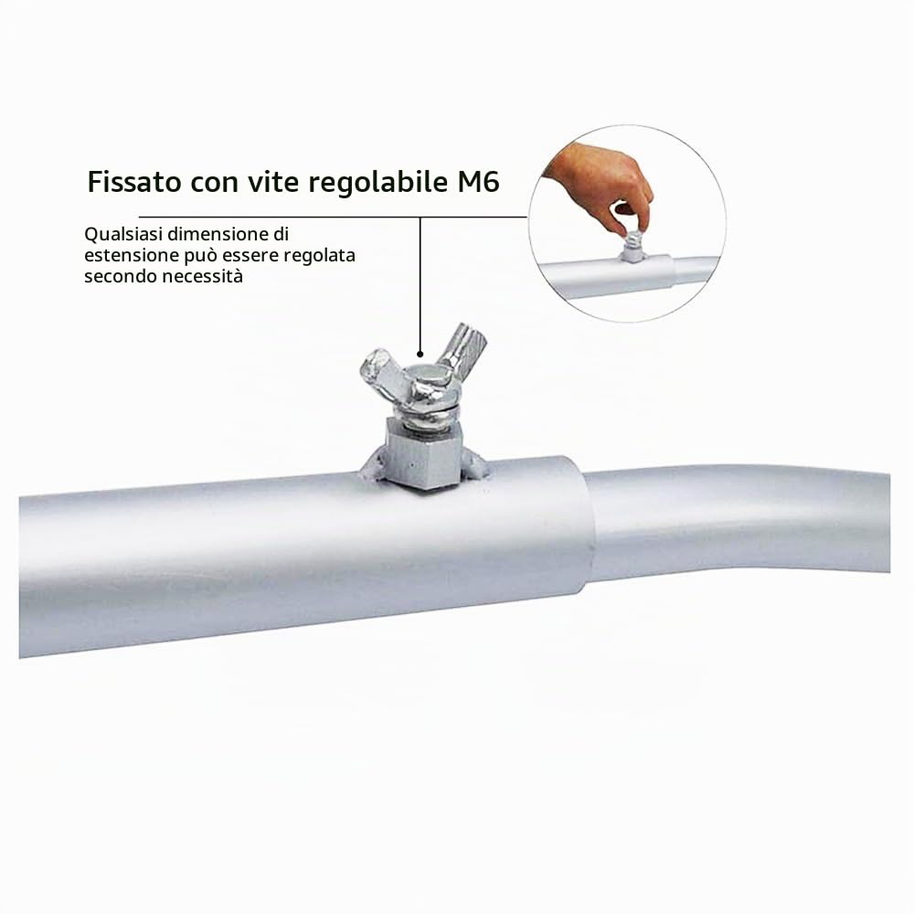 HEYOUTH Staffa Telone per Rimorchio Auto, Regolabile 140-230 cm