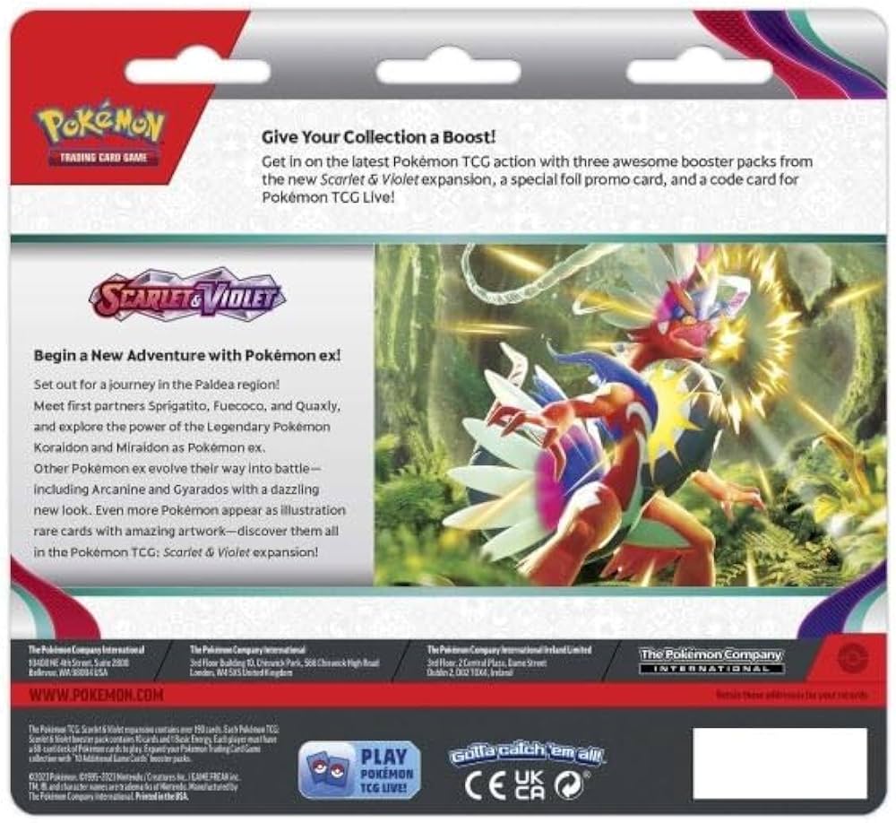 Blister De Cartas Coleccionables Pokémon Escarlata Y Púrpura – Surtido En Inglés, Ideal Para Ampliar Tu Colección